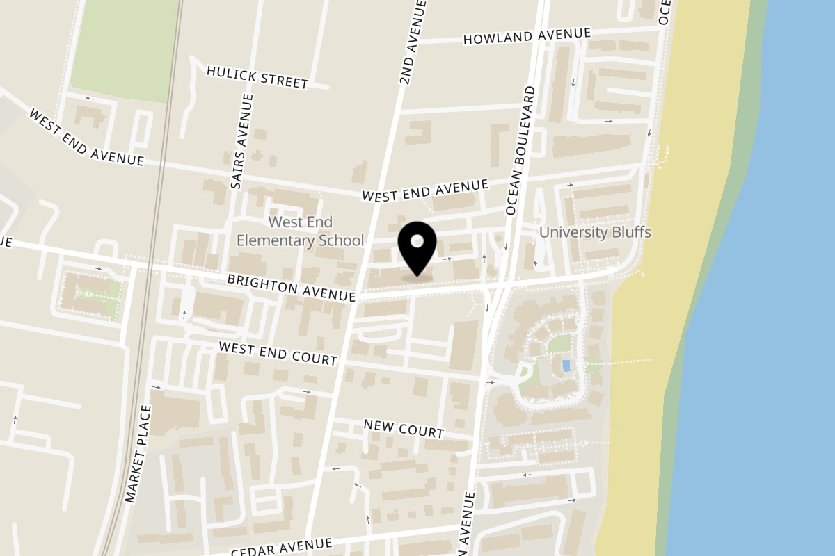 Map showing the location of Galindos Kitchen Brighton Ave on 75 Brighton Ave Store A in Long Branch