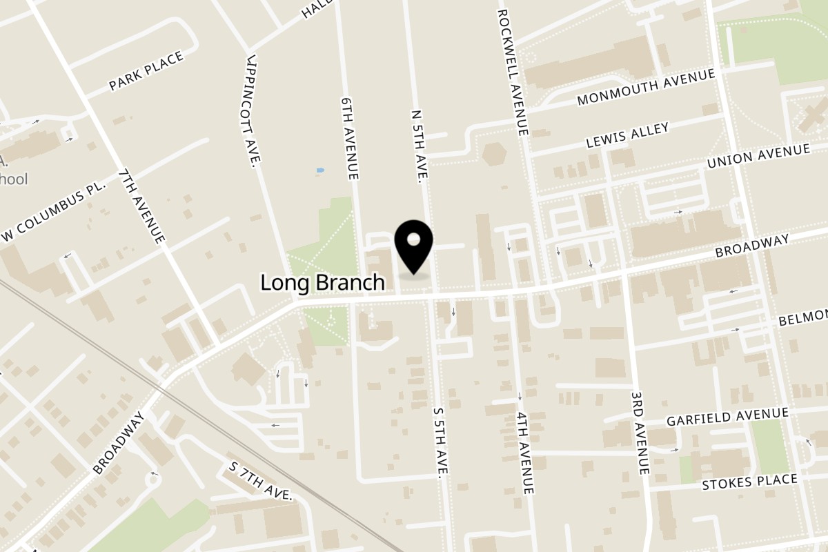 Map showing the location of Galindos Kitchen Broadway on 279 Broadway in Long Branch